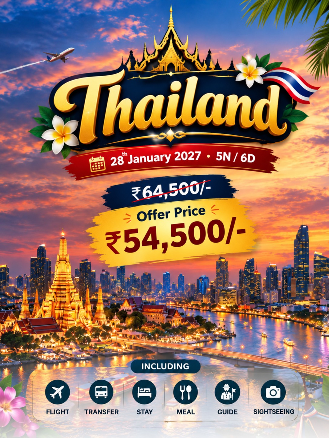 Thailand Tour Package from Hyderabad 2027 at ₹54,500 | SSB Travelz